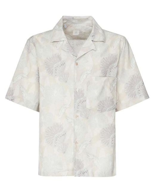 Eleventy Overhemd Met All-Over Print in het White voor heren