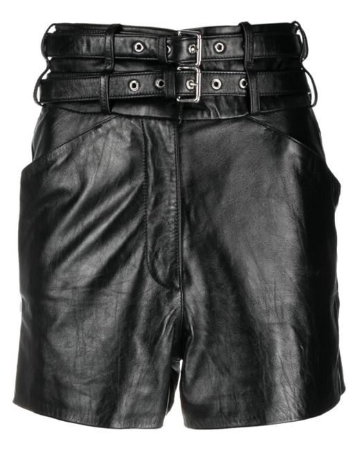 IRO High-waist Leather Short Shorts in Black | Lyst Canada