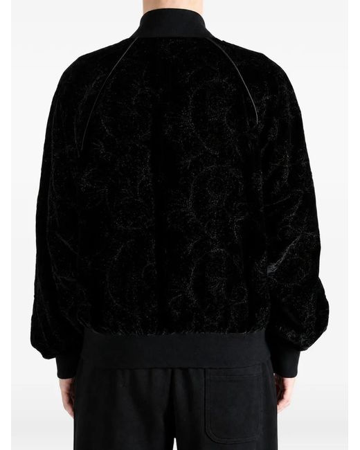 Ann Demeulemeester Black Esko Floral-Pattern Bomber Jacket for men