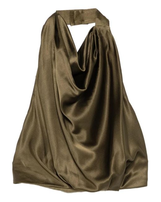 Cult Gaia Green Adienne Draped Halterneck Top