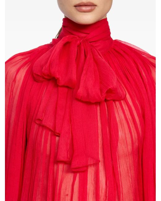Atu Body Couture Red Chiffon Blouse