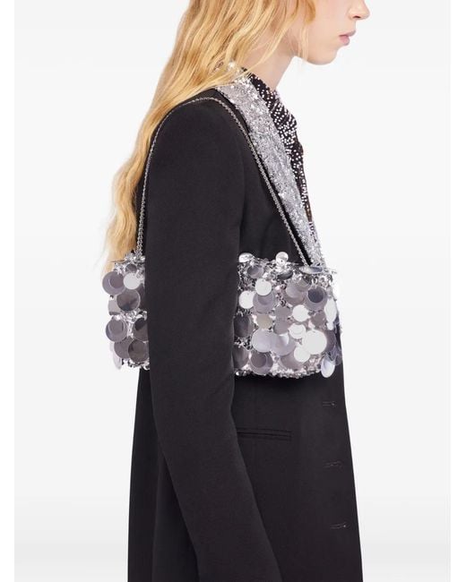 Rabanne White Sequin-Embellished Clutch Bag