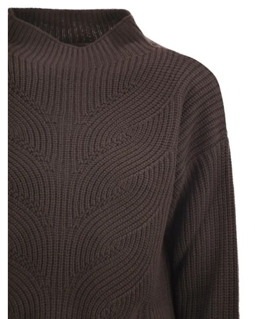 Herno Black Knit High-Neck Sweater