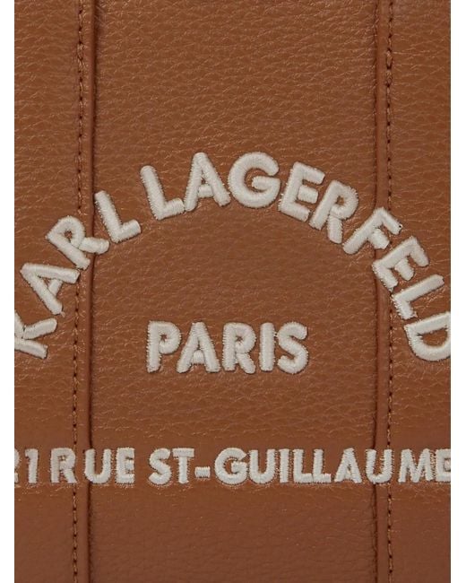 Karl Lagerfeld Brown Mini Rue St-Guillaume Shearling Square Tote Bag