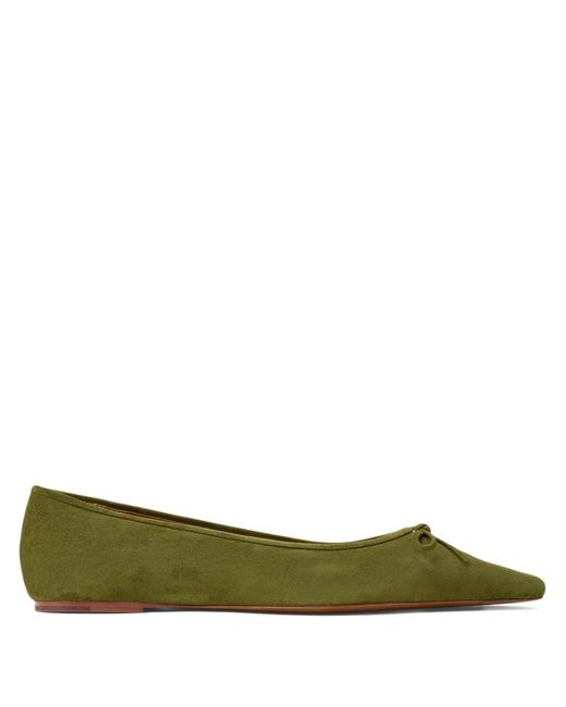 Polo Ralph Lauren Green Pointed Bow Suede Ballet Flat