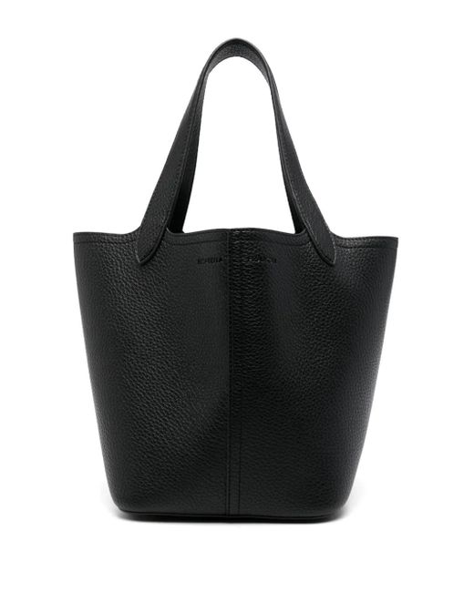 Elisabetta Franchi Black Small Logo-Charm Tote Bag