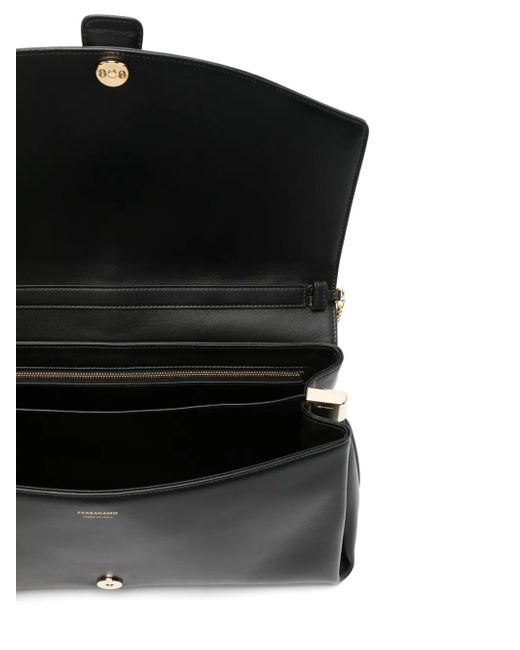 Ferragamo Black Gancini-Buckle Shoulder Bag