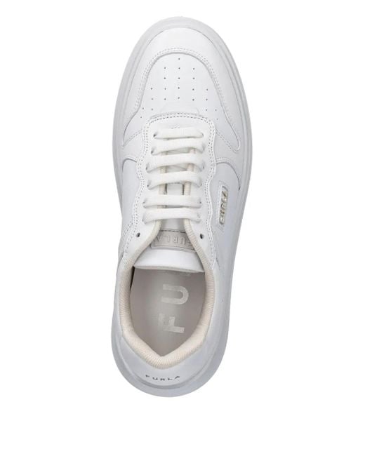 Furla White Lace-Up Sneakers With Cushioned Sole