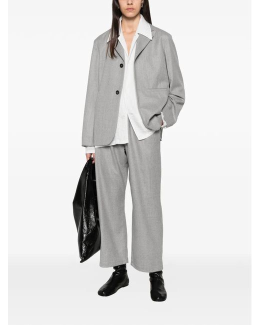 Sofie D'Hoore White Elasticated-Waist Wide-Leg Trousers