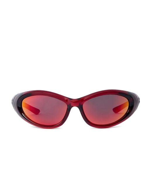 Balenciaga Red Sonnenbrille Mit Rundem Gestell