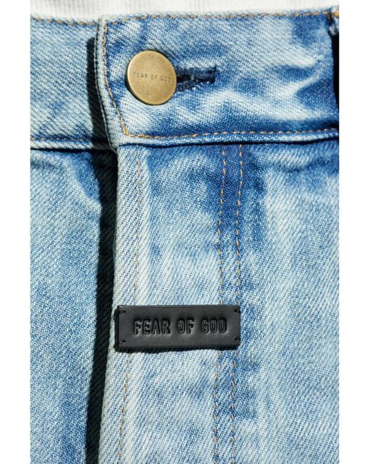 Fear Of God Blue Raw-Cut Straight-Leg Denim Jeans for men