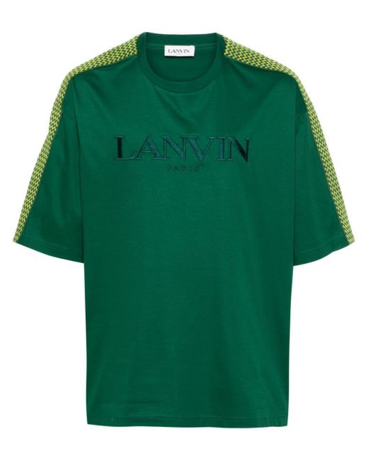 Lanvin T-shirt Met Geborduurd Logo in het Green voor heren