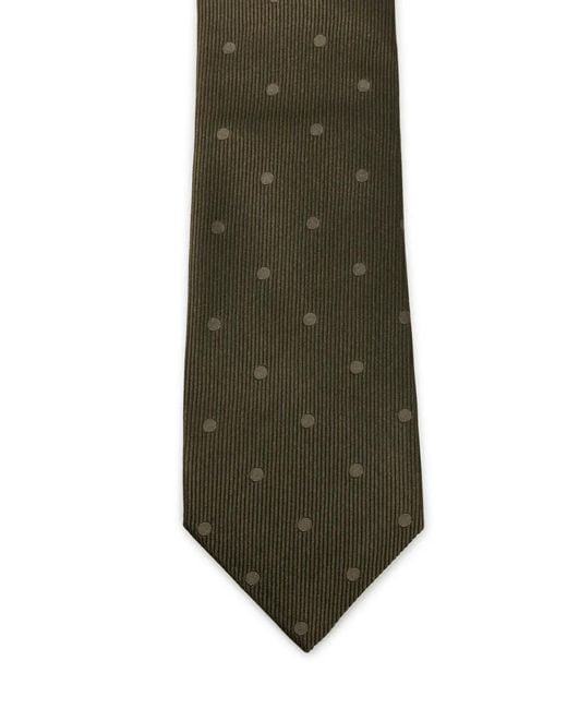 Tom Ford Green Polka-Dot Ribbed Tie for men