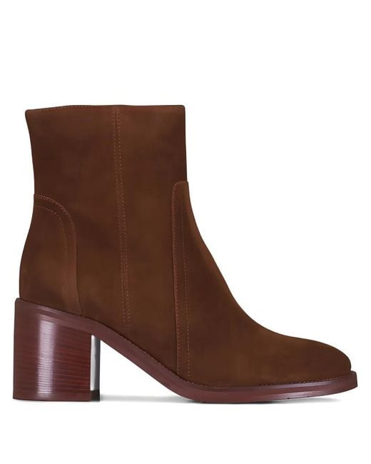 Aquatalia Brown Panelled Block-Heel Ankle Boots