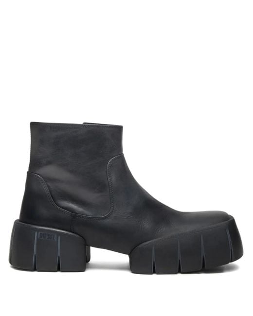 DIESEL Black D-Tex-Oiled Leather Boots for men