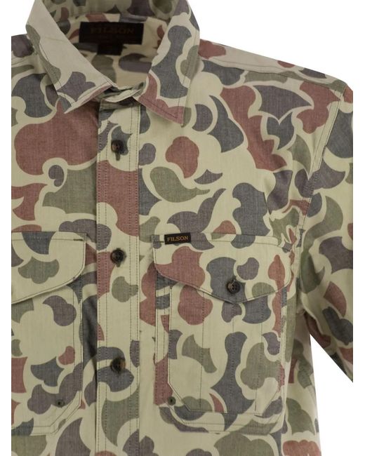 Filson Green Twin Lakes Patch-Pockets Shirt for men