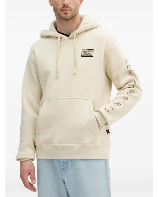 Alpha Industries Natural Logo-Patch Hoodie for men