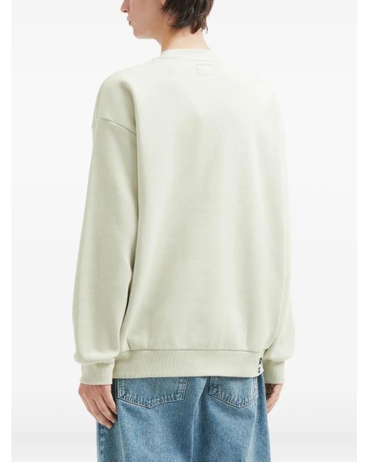 Izzue White Teddy-Embroidered Crew-Neck Sweatshirt for men