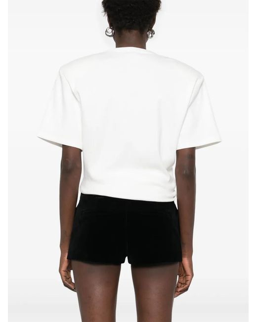 Magda Butrym White Cropped T-Shirt