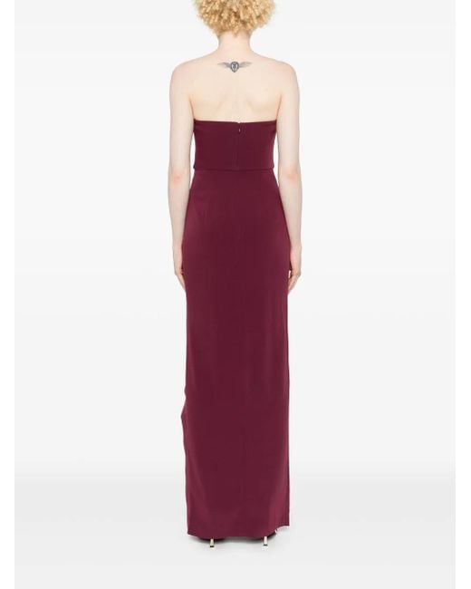Roland Mouret Purple Asymmetrisches Krepp-Abendkleid