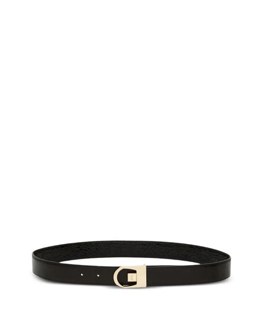 Saint Laurent White Reversible Leather Belt