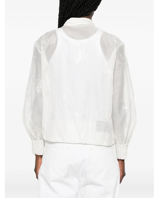 Panicale White Sequin-Embroidered Shirt