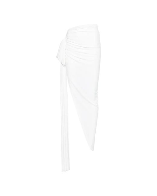 Norma Kamali White Diana Bow-Detail Skirt