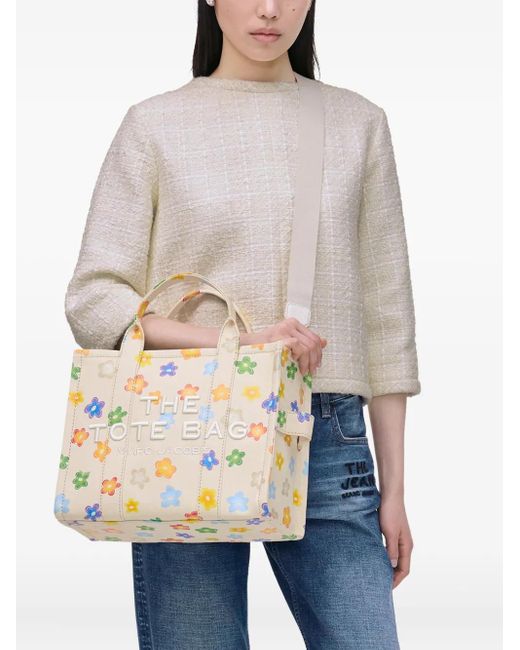 Marc Jacobs Metallic The Medium Tote Wild Daisy Canvas Bag