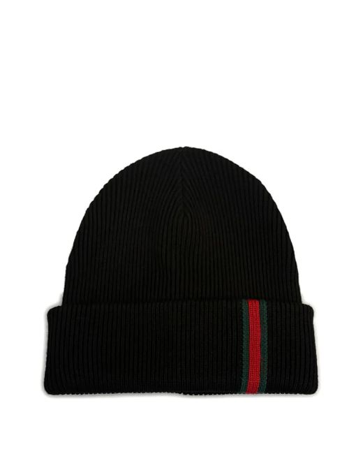 Gorro con detalle de tribanda de Gucci de hombre de color Black