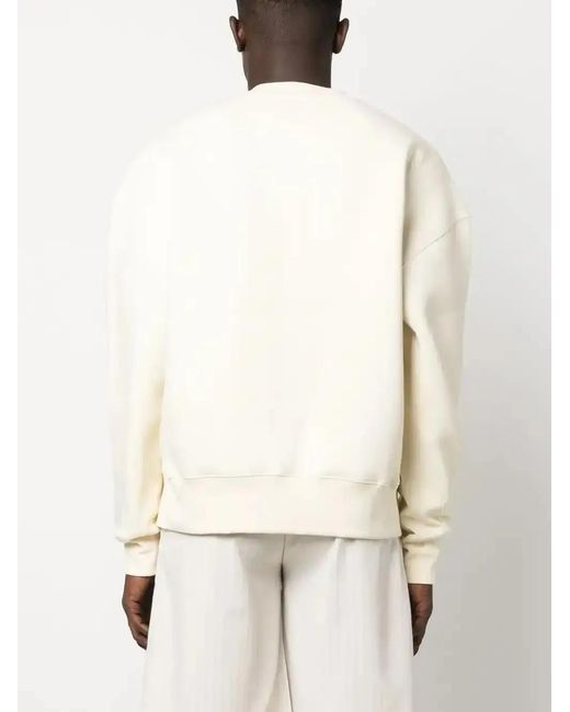 AMI Sweater Met Geborduurd Logo in het White