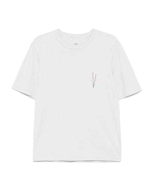Camiseta de algodón OAMC de hombre de color White