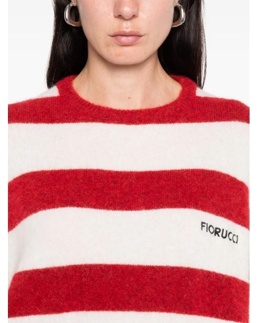 Fiorucci Red Striped Crew-Neck Jumper