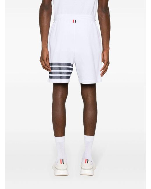 Thom Browne White 4-bar Stripes Shorts for men