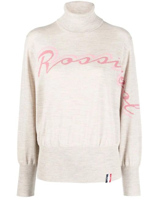 Rossignol Pink Logo-Intarsia Merino Wool-Blend Jumper