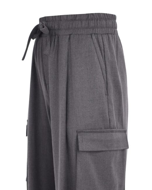 hinnominate Gray Cargo-Pocket Trousers for men