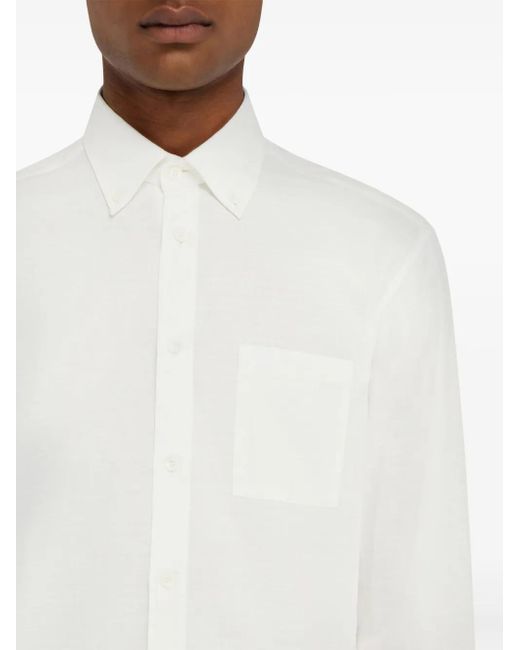 メンズ Ferragamo ロングスリーブ シャツ White