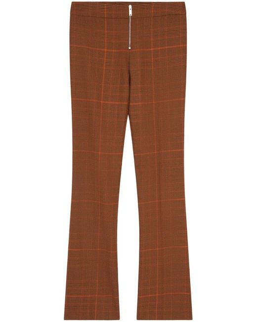 Stella McCartney Brown Prince-Of-Wales Slim-Cut Trousers