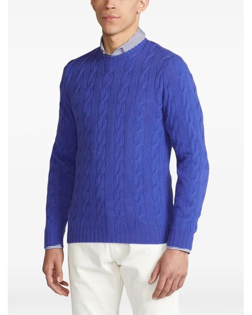 Polo Ralph Lauren Blue Cable-Knit Sweater for men