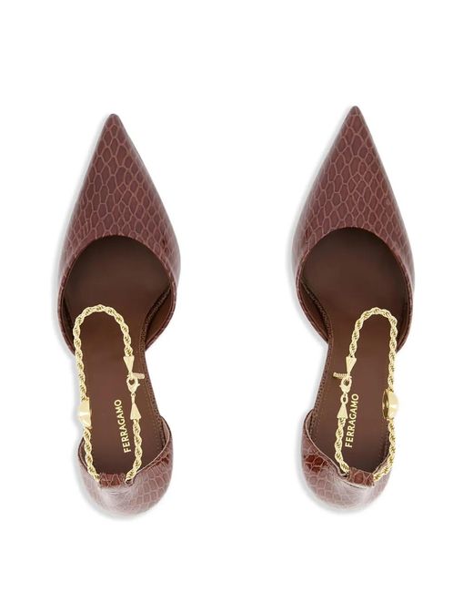 Ferragamo Pink 70Mm Dana Pumps