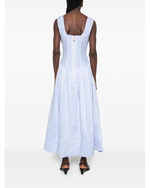 Aje. White Spirelle Panelled Midi Dress