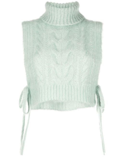 Cecilie Bahnsen Ivanka Roll-neck Knitted Vest in Green | Lyst