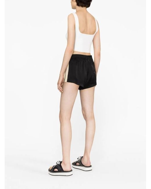 Palm Angels Black Side-Stripe Track Shorts