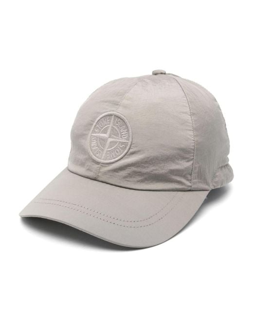 Stone Island Gray Compass-Patch Cap for men