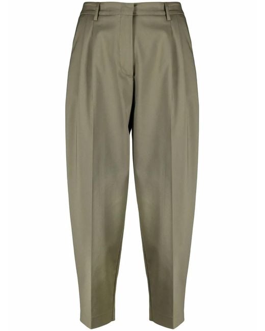 Blanca Vita Black Pressed-Crease Cropped Trousers