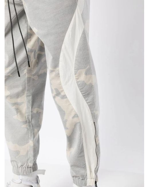 Mostly Heard Rarely Seen Gray Corduroy Camouflage-Print Track Pants for men