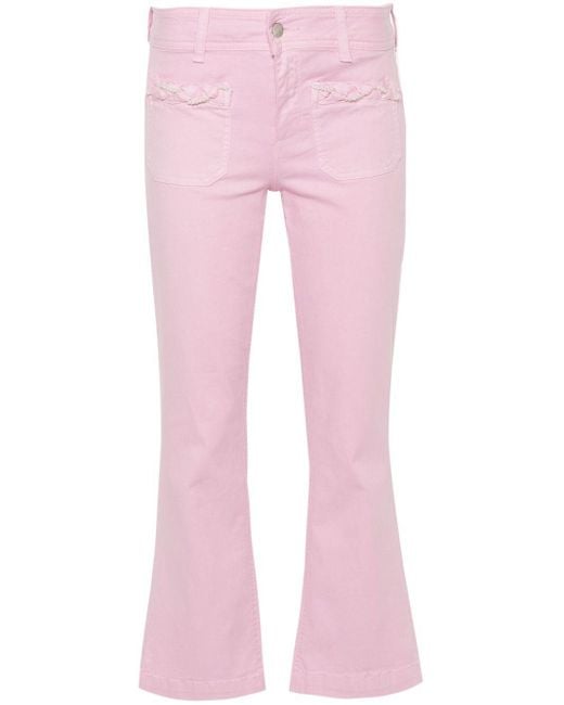 Liu Jo Pink Mid-rise Cropped Jeans
