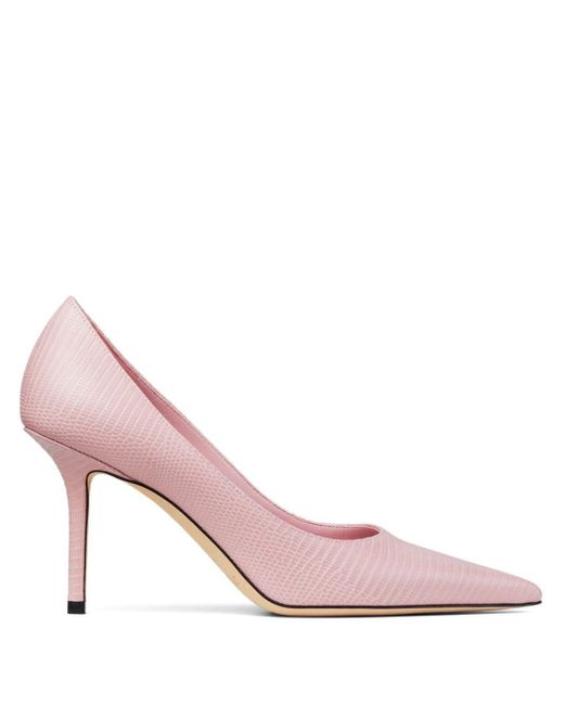Jimmy Choo Pink 85mm Love Leather Pumps