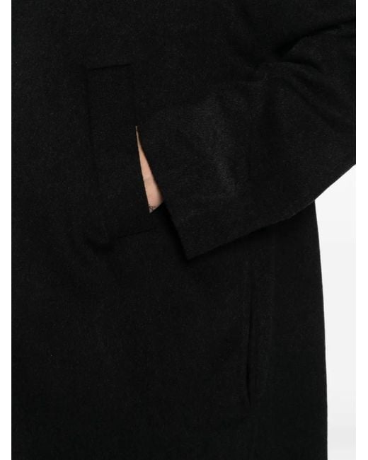 Private 0204 Black Cashmere Single-Breasted Coat