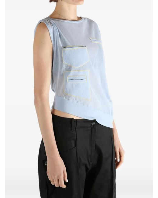 Kiko Kostadinov Blue Kreiner Sleeveless Top
