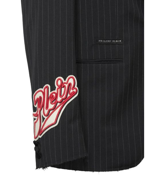 Philipp Plein Black Eagle-Appliqué Blazer for men